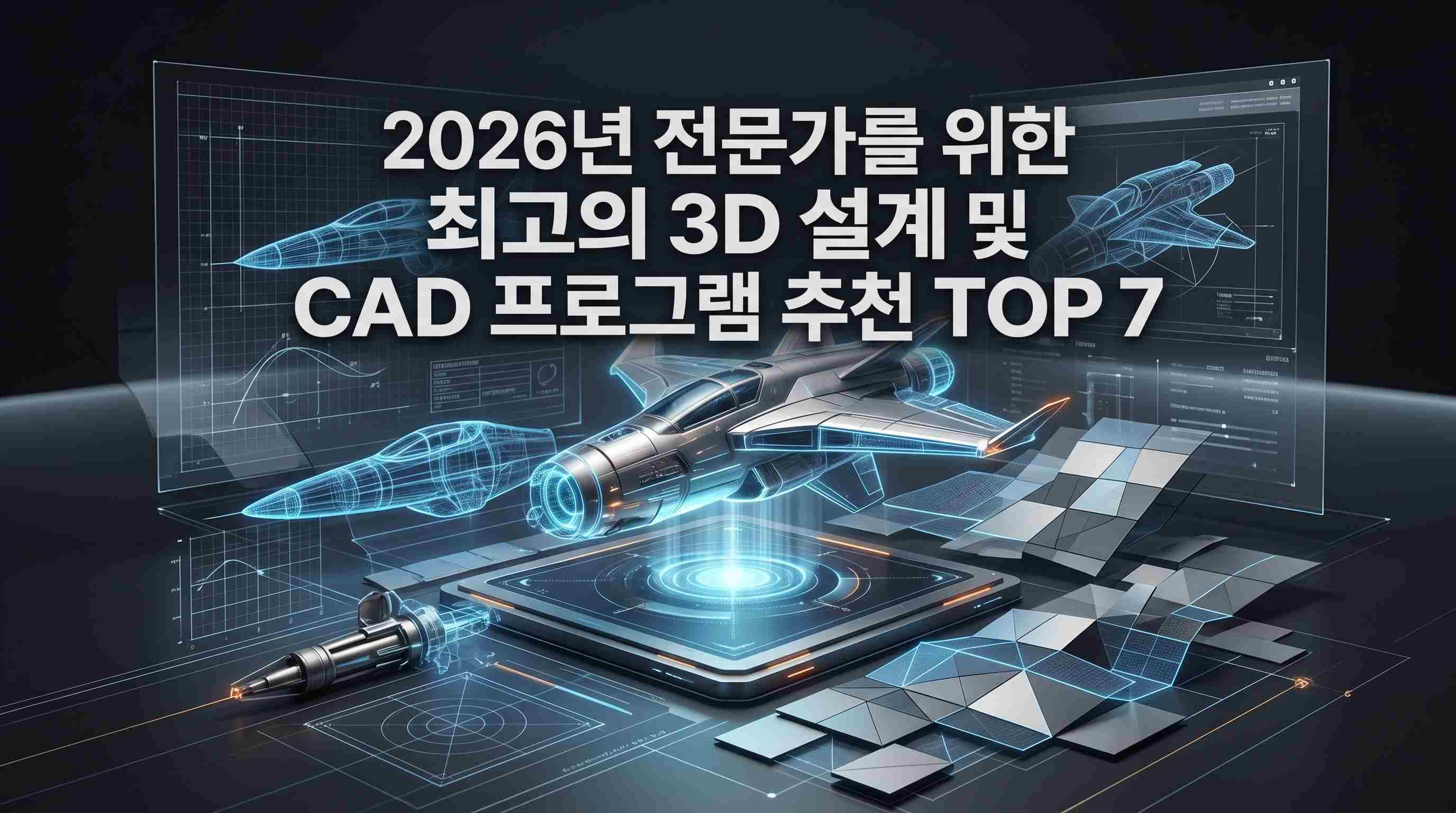 2026년 전문가를 위한 최고의 3D 설계 및 CAD 프로그램 추천 TOP 7 (분야별 정리)