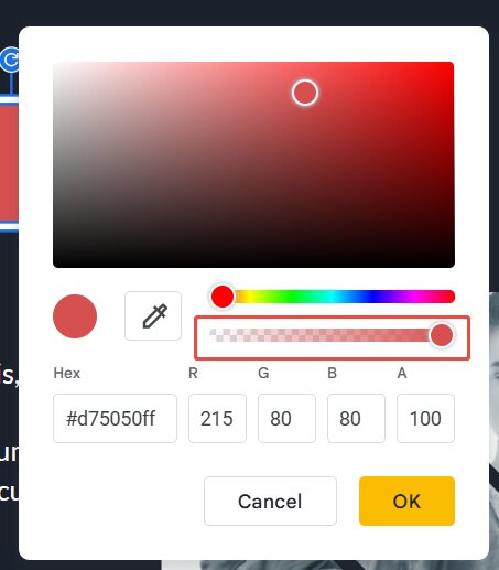 Adjust The Opacity Slider