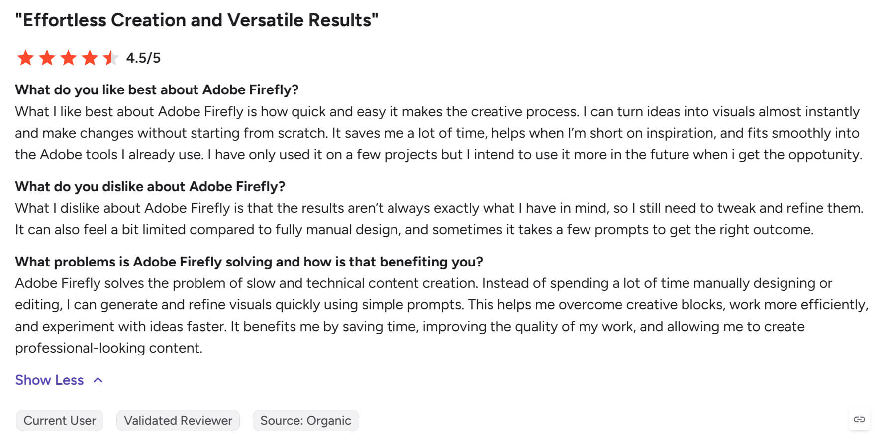 مراجعة مستخدم Adobe Firefly