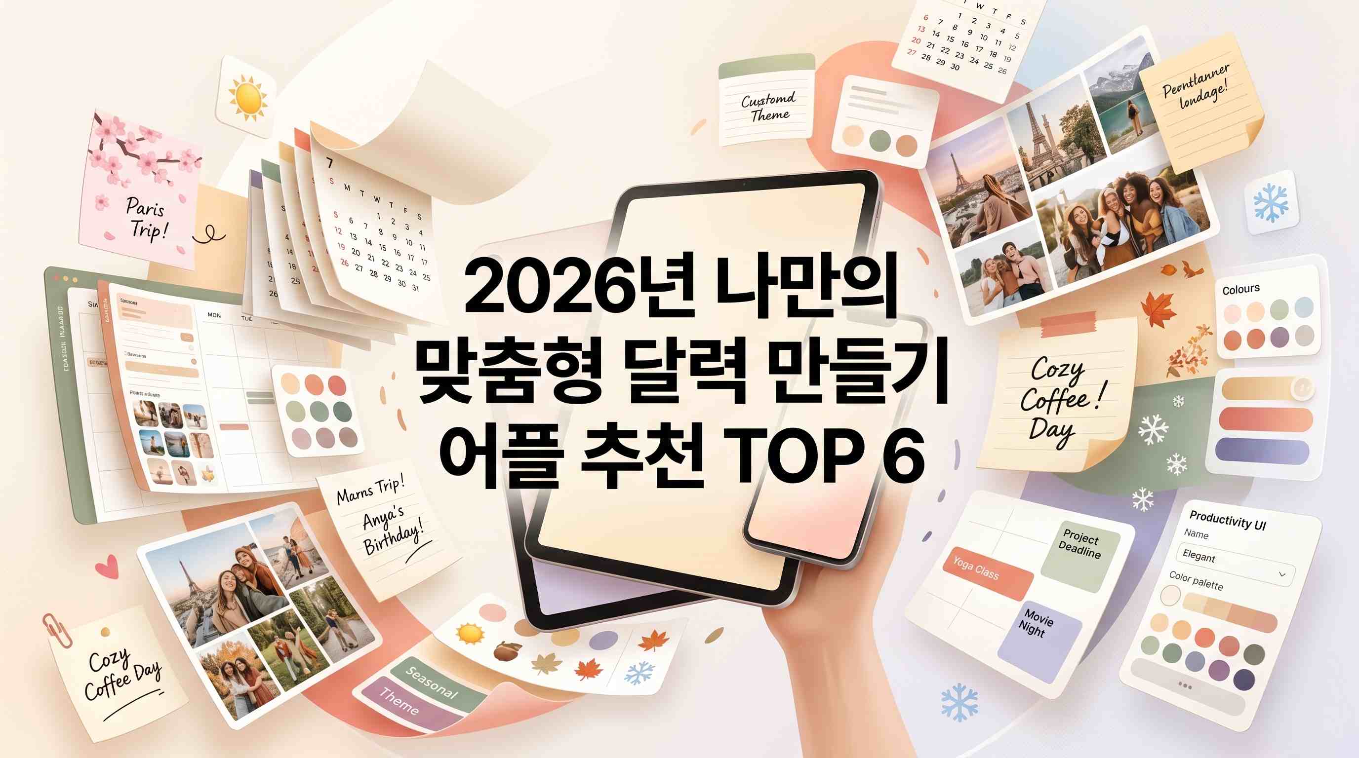 2026년 나만의 맞춤형 달력 만들기 어플 추천 TOP 6 (AI 일정 기획까지)