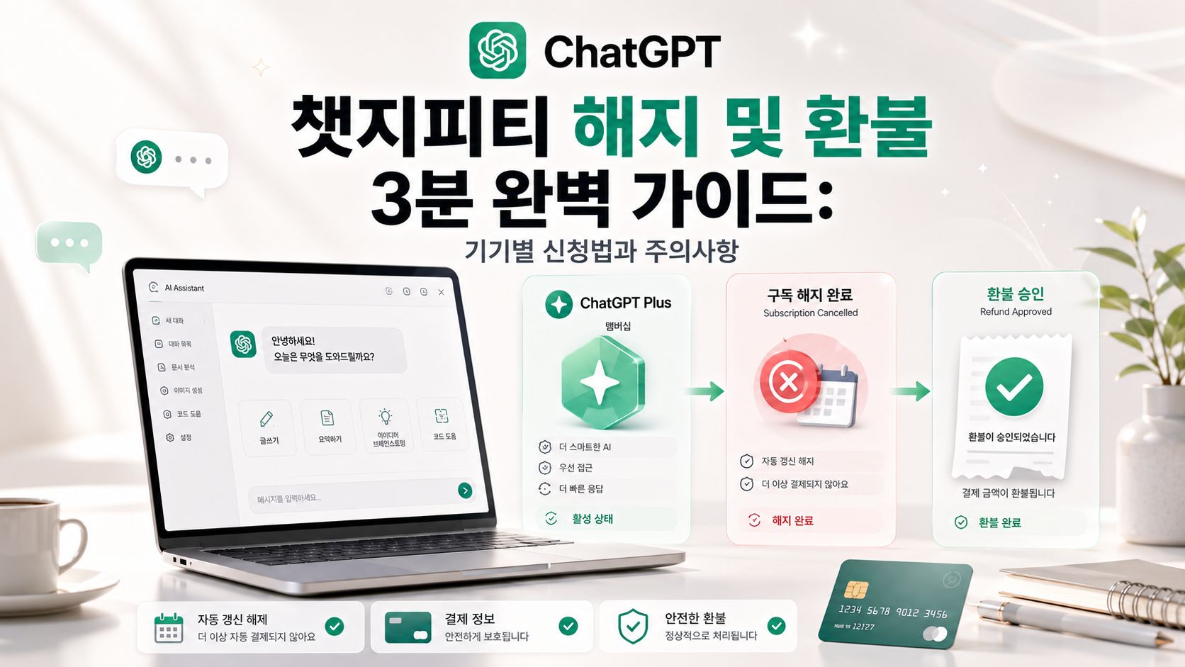 챗지피티 해지 및 환불 3분 완벽 가이드 및 기기별 신청 방법