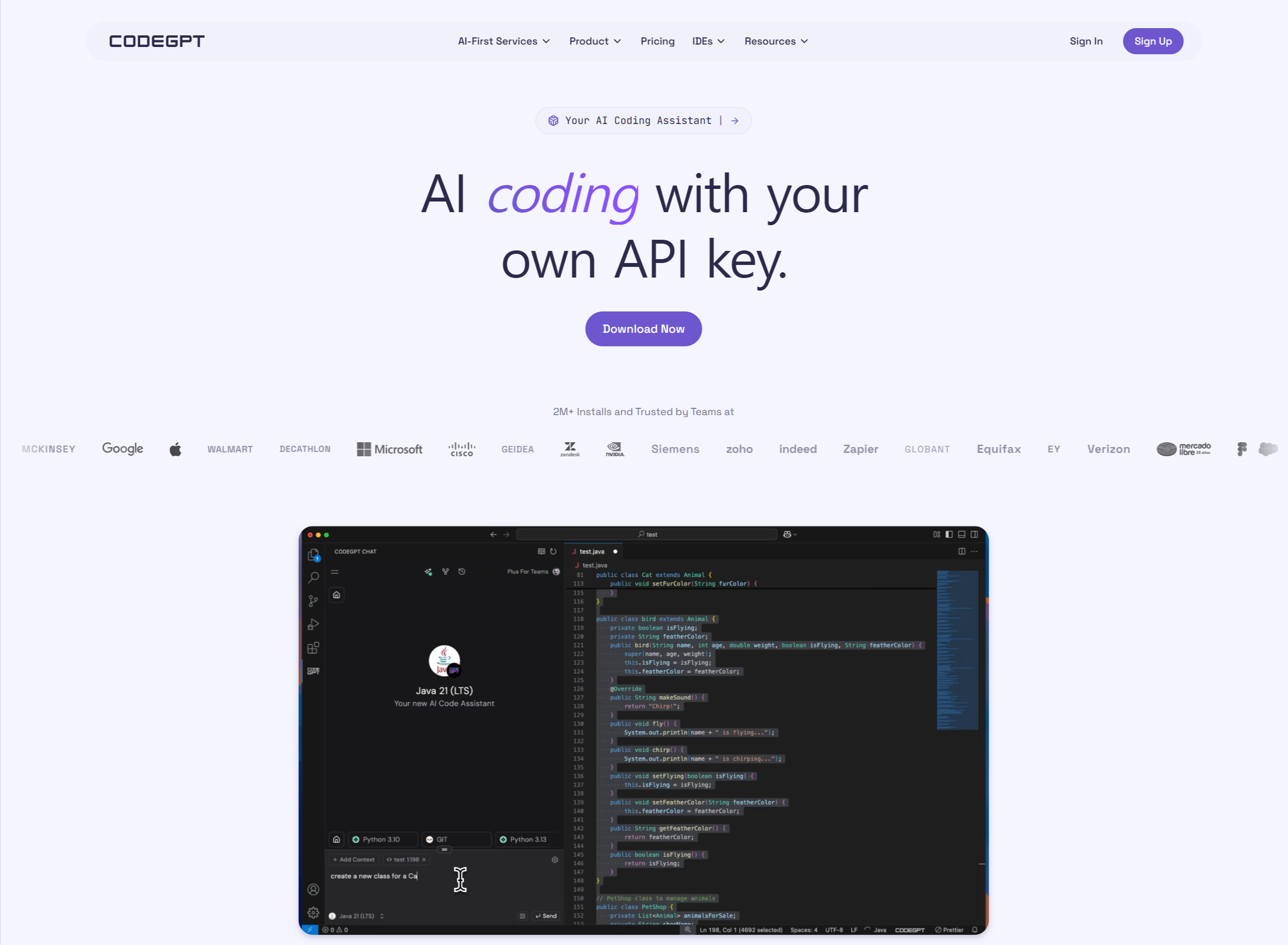 예산 친화적인 BYOK 방식으로 VS Code 등에 유연하게 연동되는 AI 에이전트 CodeGPT