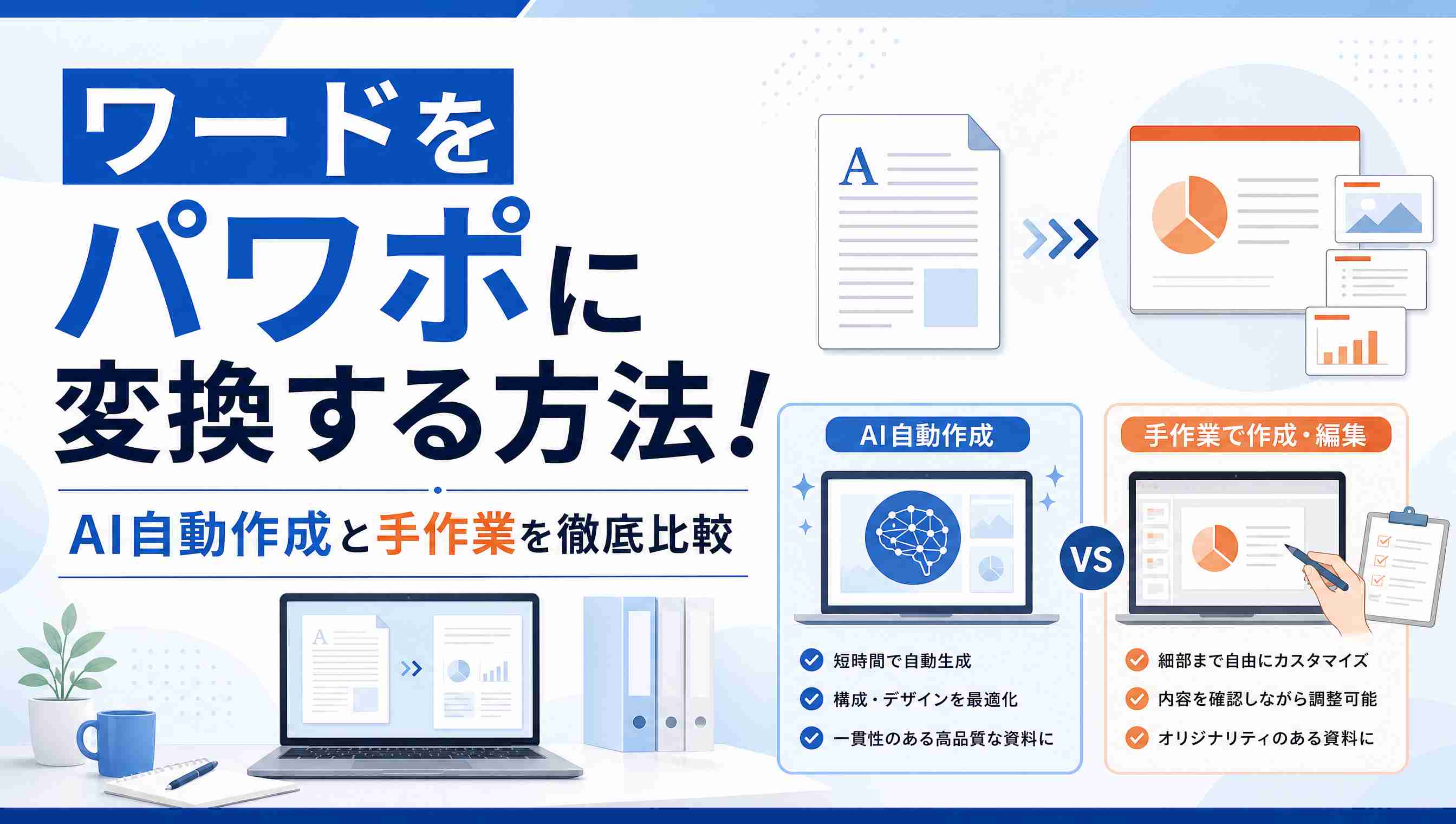 【3選】ワードをパワポに変換する方法！AIツール・標準機能・手作業を比較