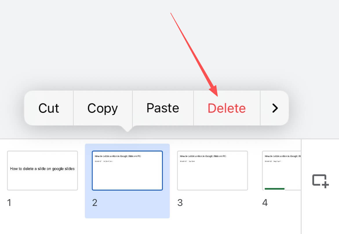 Delete a slide in Google Slides on Mobile