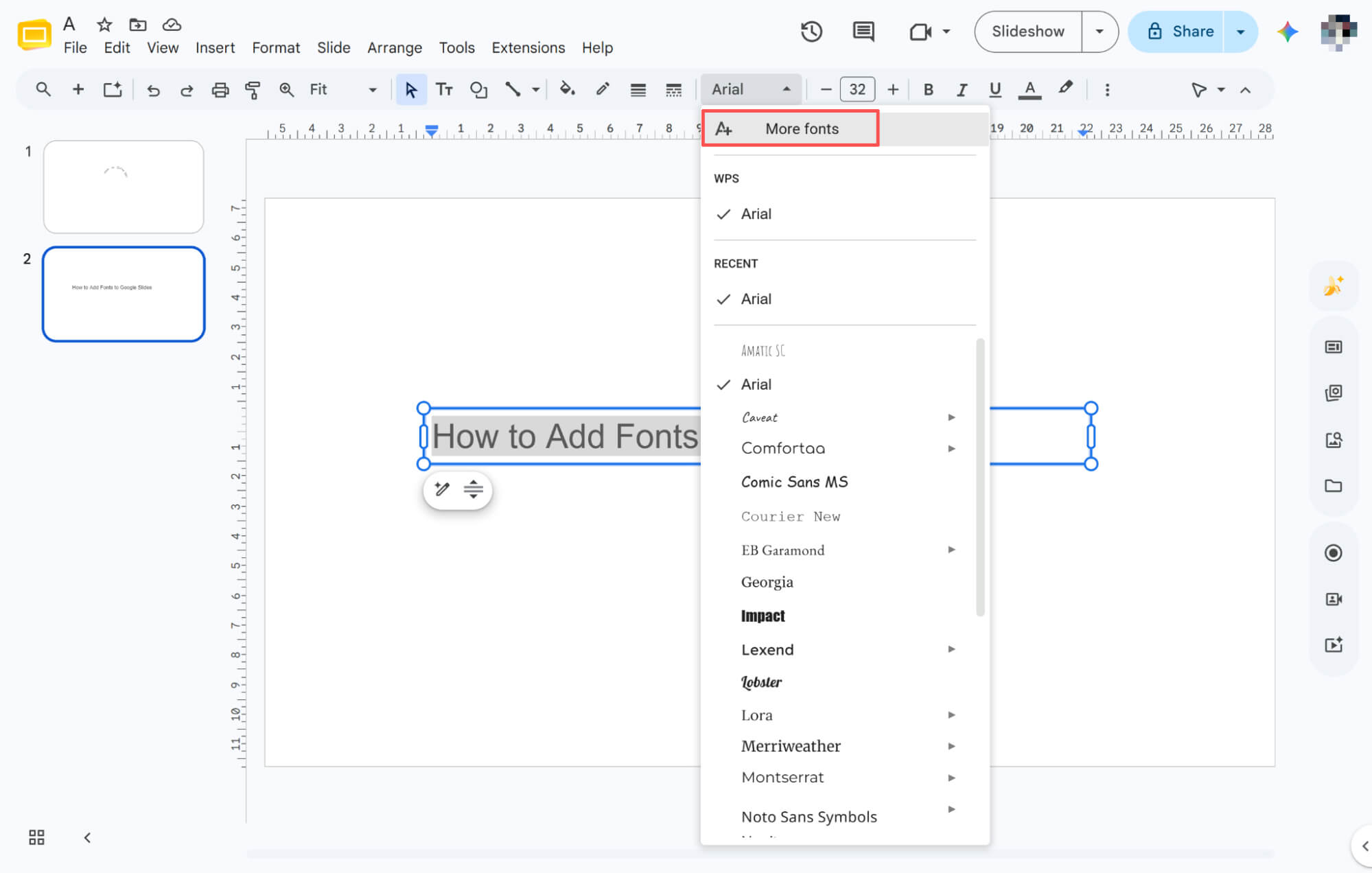 expanding font choices