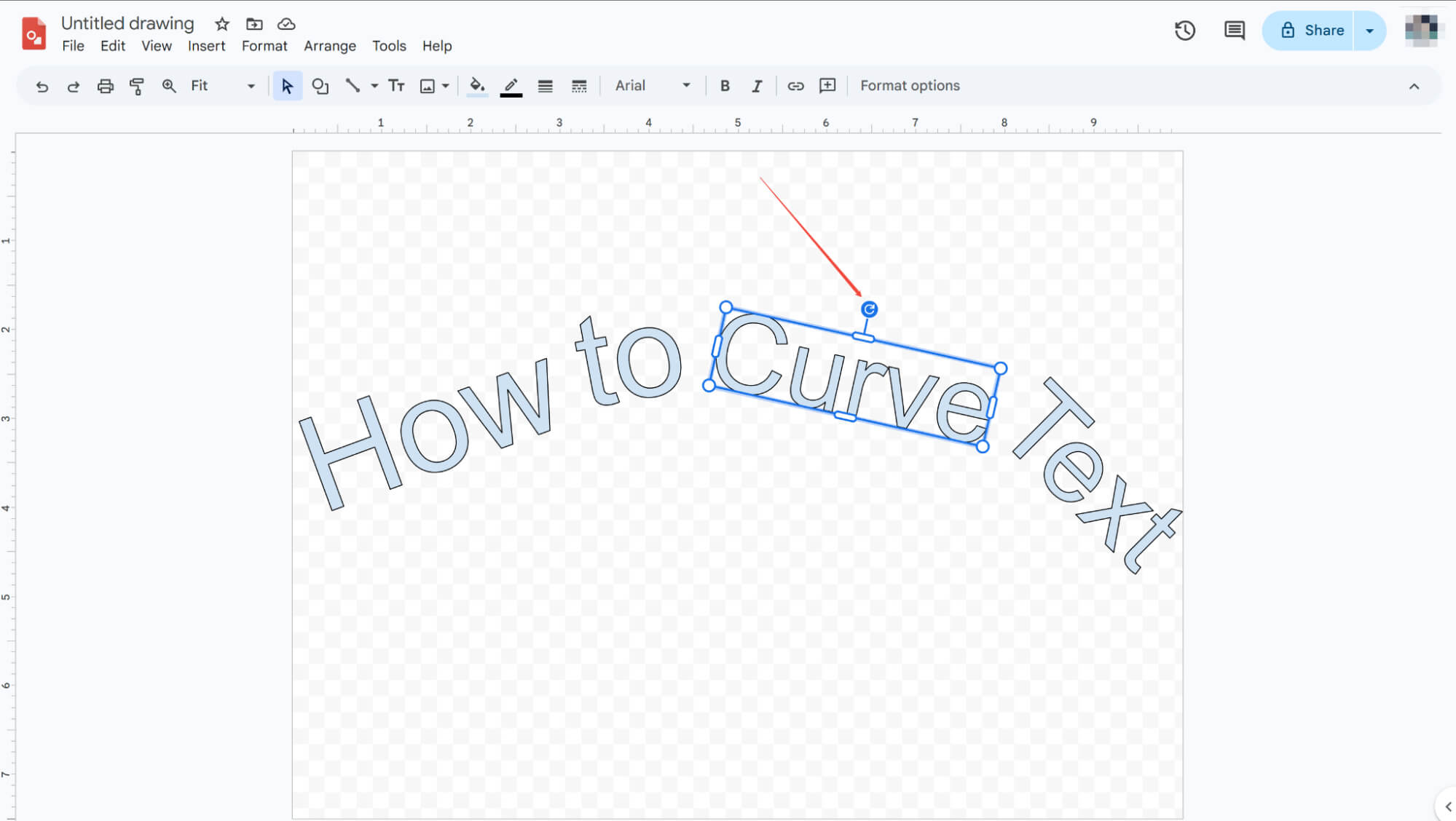 fine tune text rotation