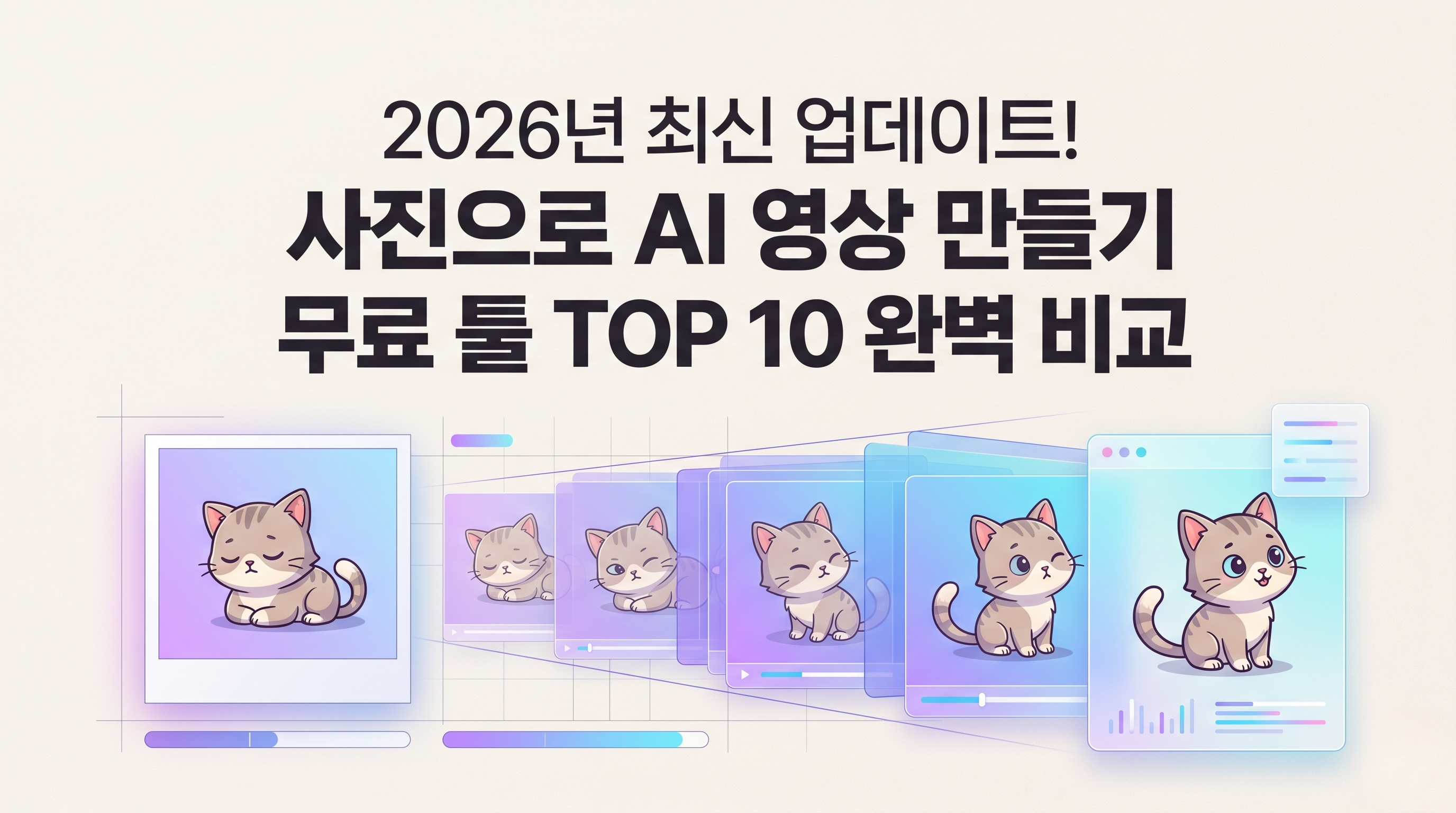 사진으로 동영상 만들기 AI 무료 툴 TOP 10 완벽 비교 및 사용기 메인 이미지