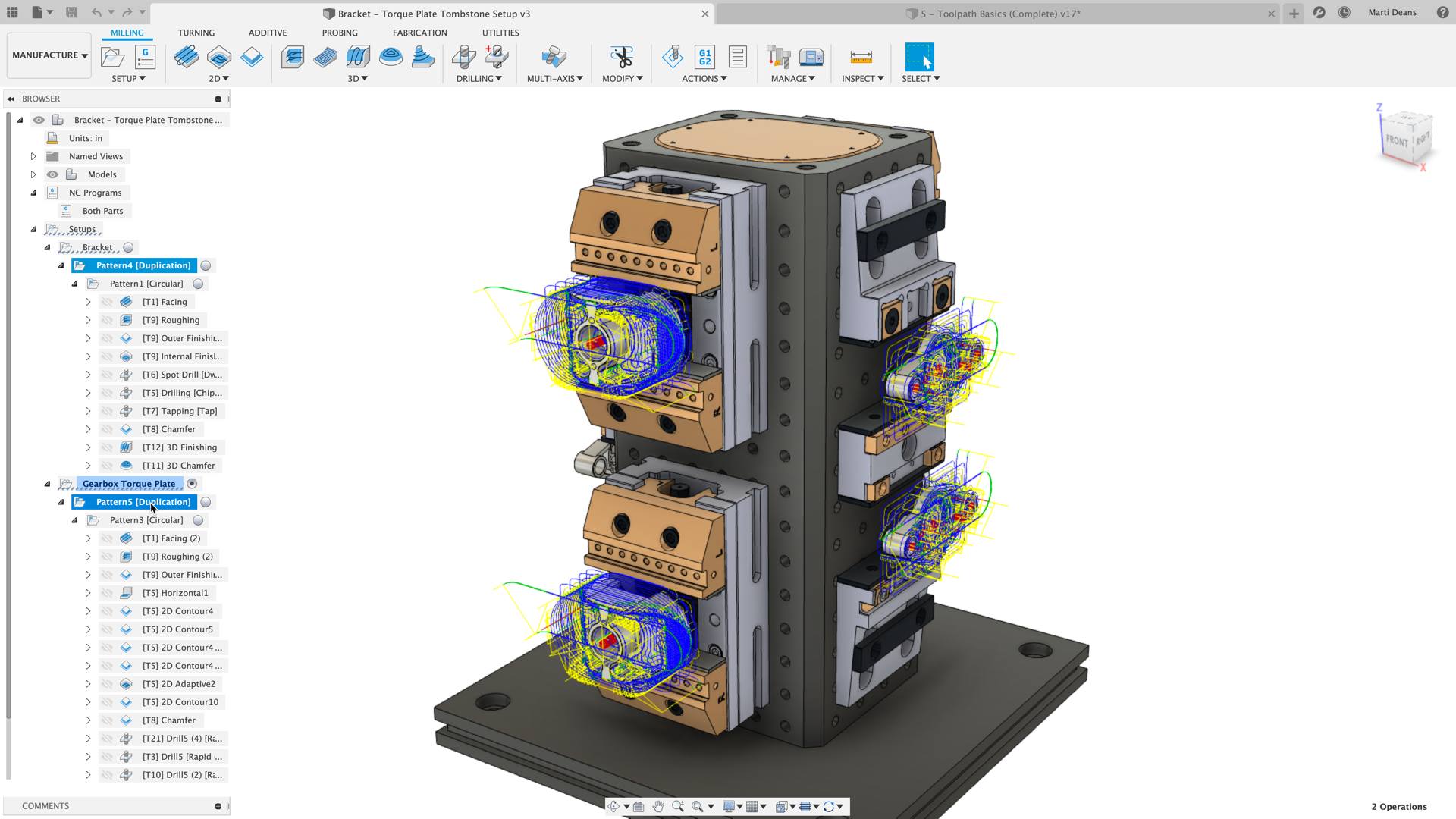CAD 설계부터 CNC 가공을 위한 CAM 툴까지 하나로 통합된 클라우드 기반의 Fusion 360 화면