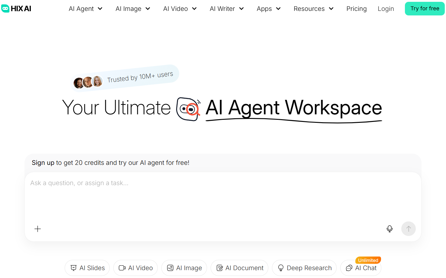HIX AI Homepage