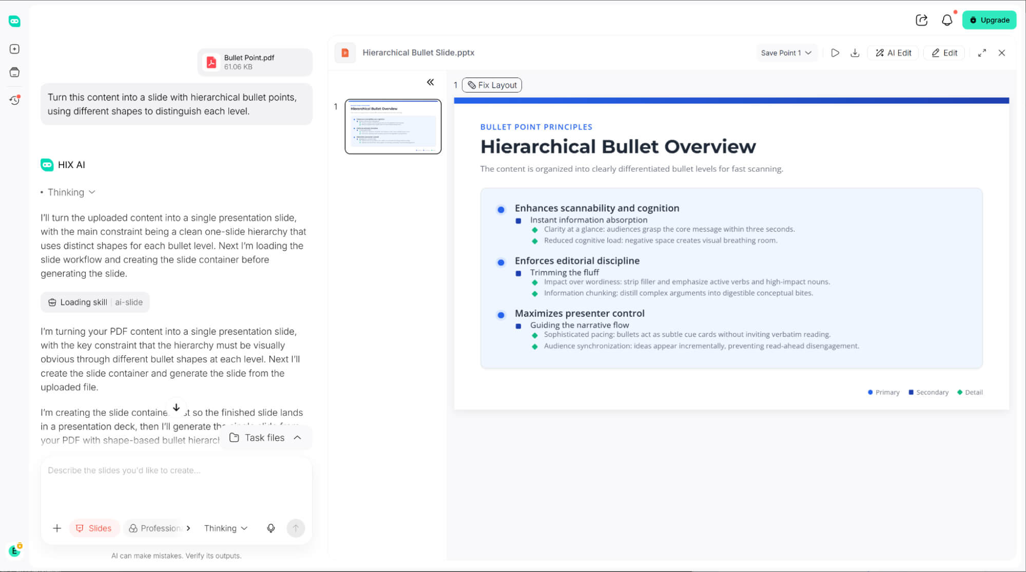 hix ai slides agent