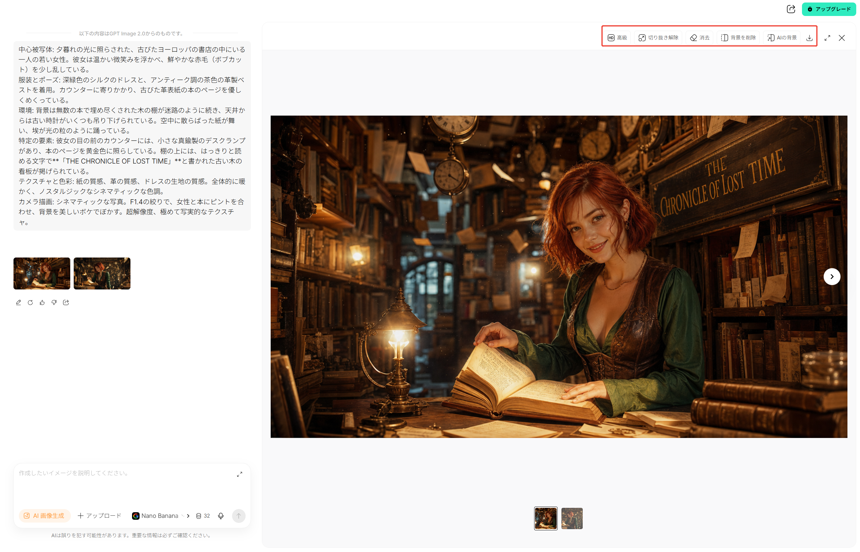 HIX.AI 画像生成　出力