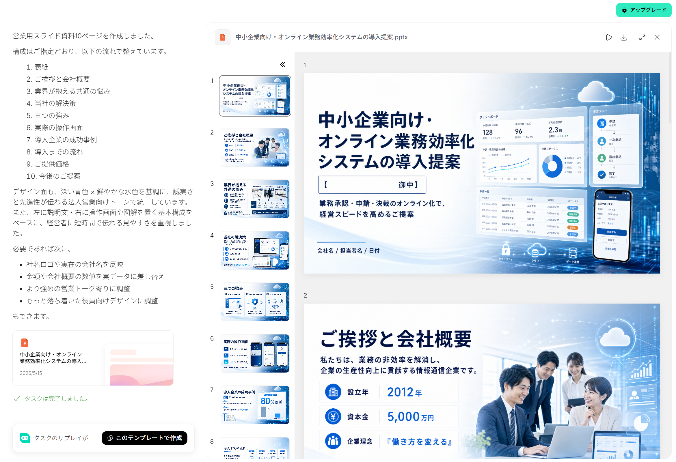 HIX.AI　パワーポイント完成