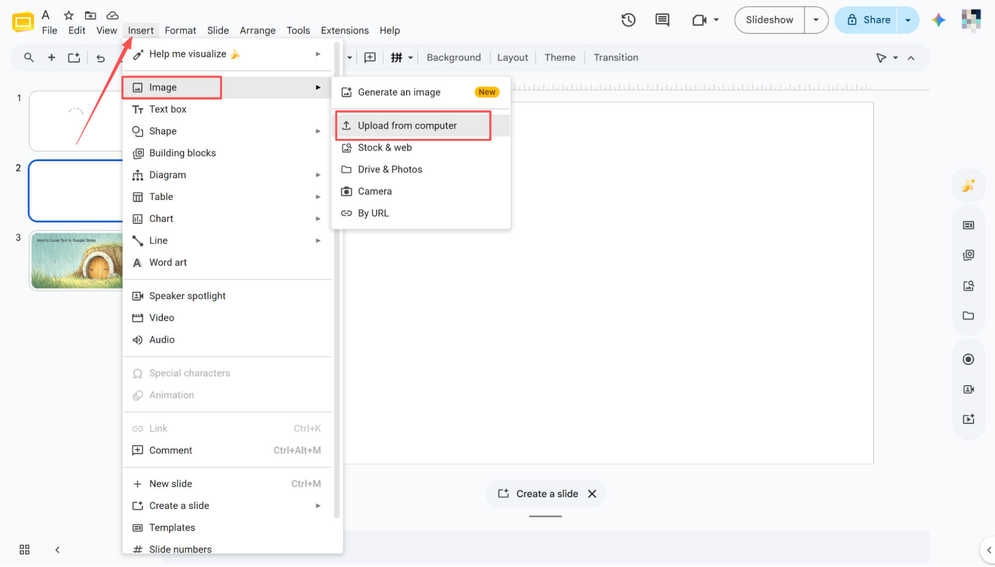 import into google slides