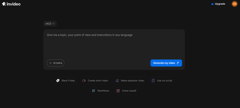 InVideo AIによるYouTube動画自動作成