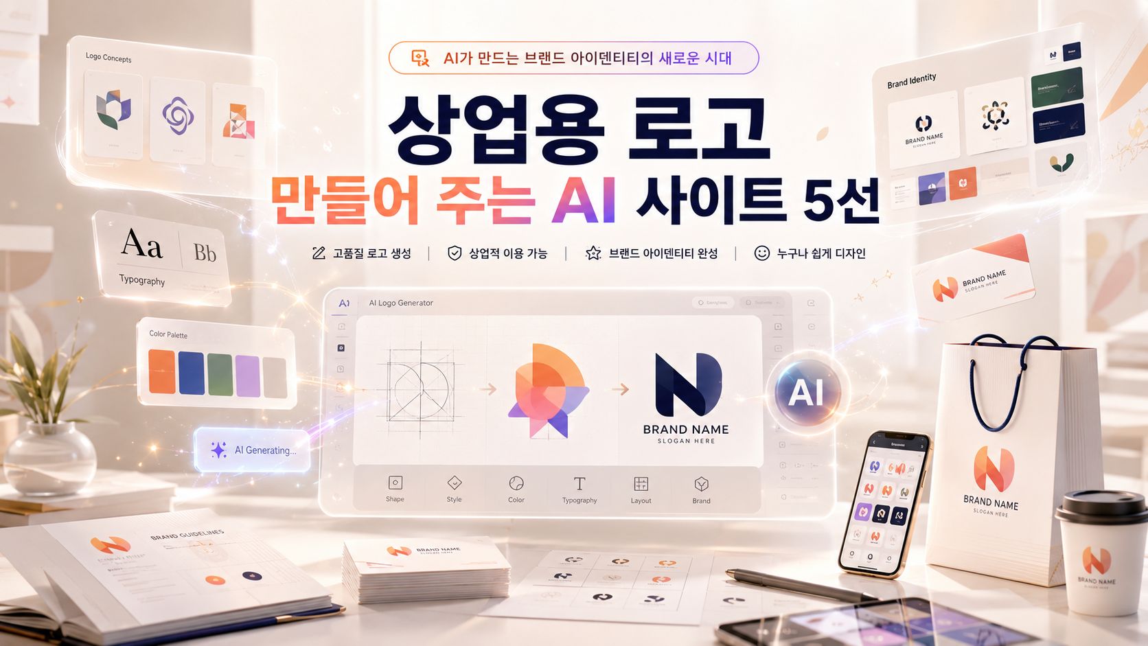 상업용 로고 만들어 주는 AI 사이트 5선 (벡터 파일 다운로드 팩트체크)