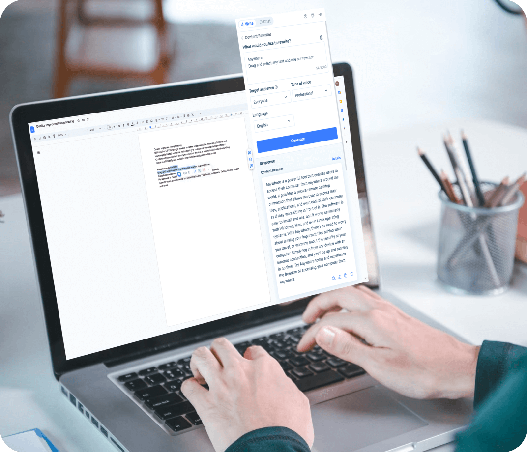 إعادة صياغة <span class='text-[#00D3B6]'>في أي مكان</span>