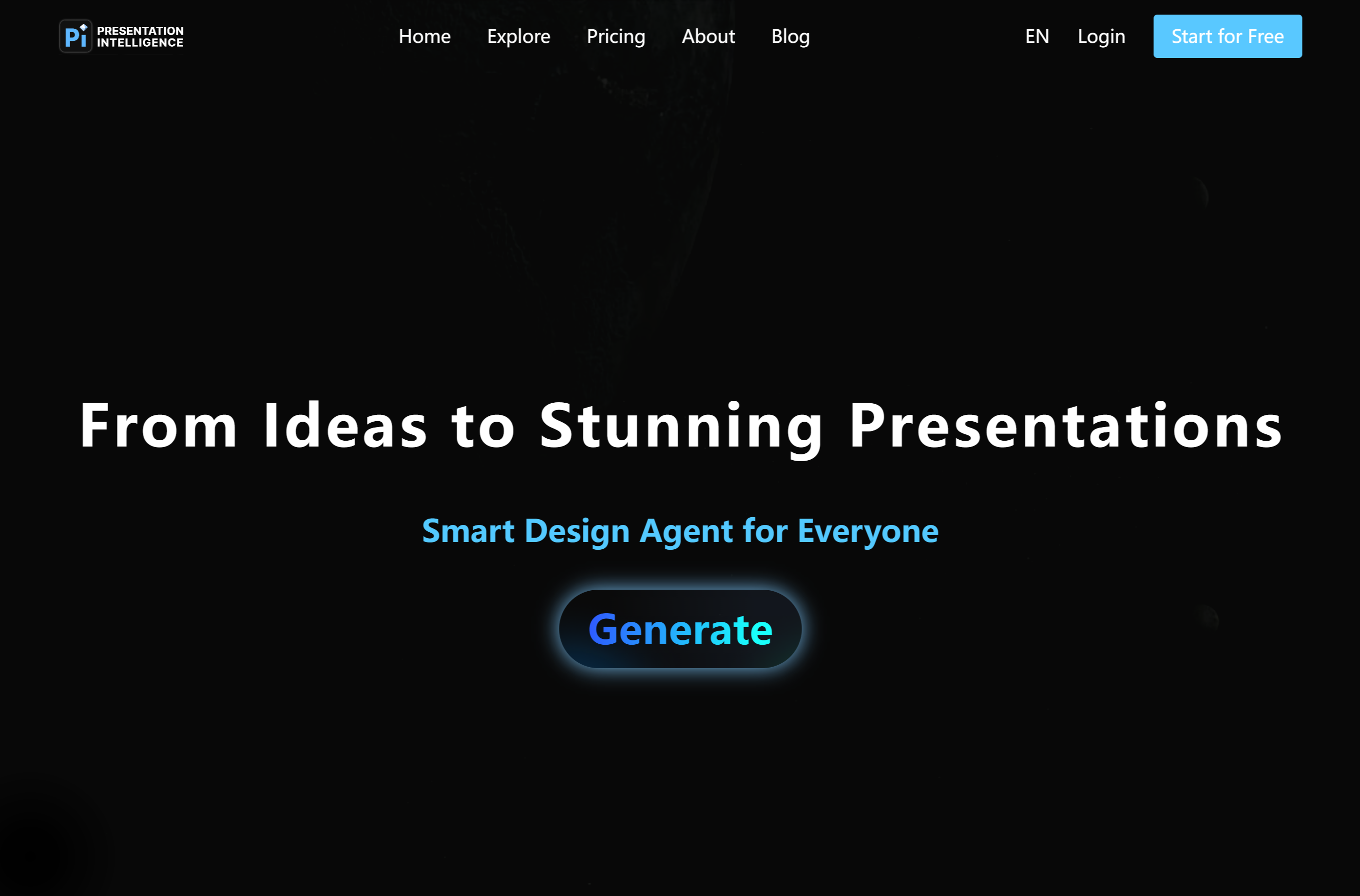 Presentation Intelligence(Pi)의 연구 기반 데이터 프레젠테이션 슬라이드 화면