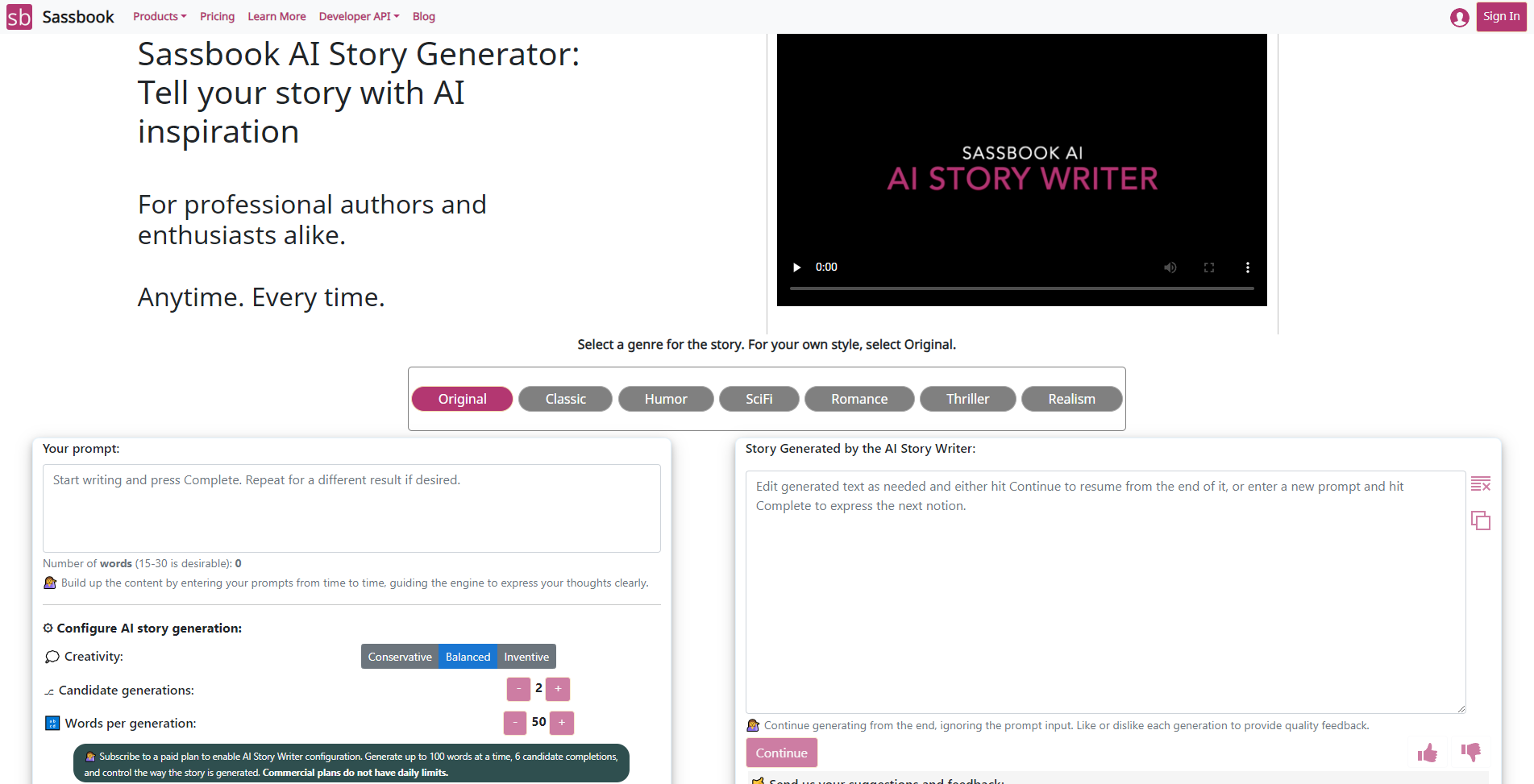 generator-historii sassbook-ai