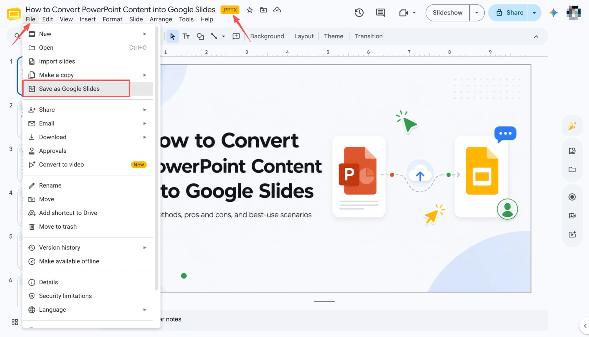 save as google slides