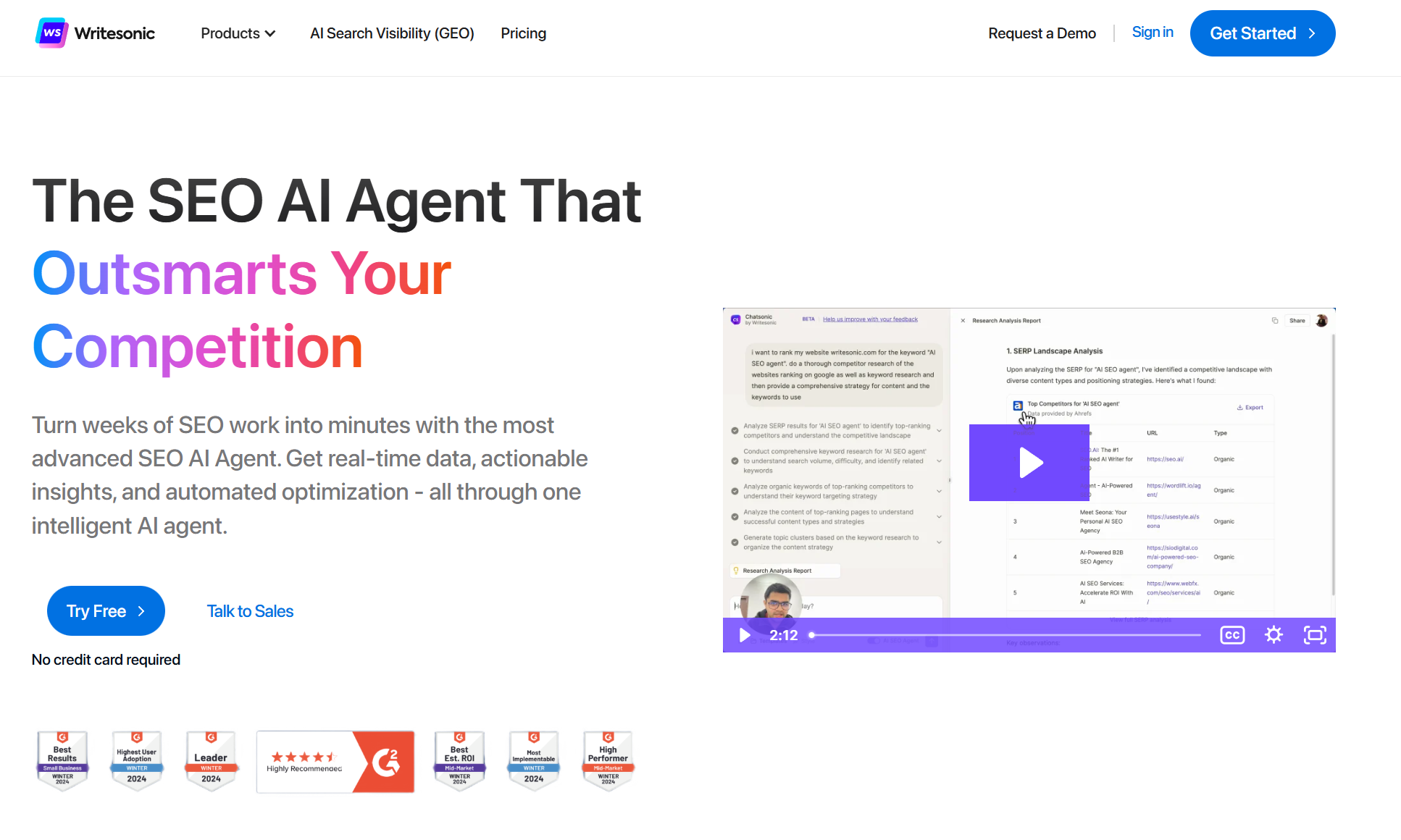 Writesonic SEOに強い無料のAI記事作成ツール